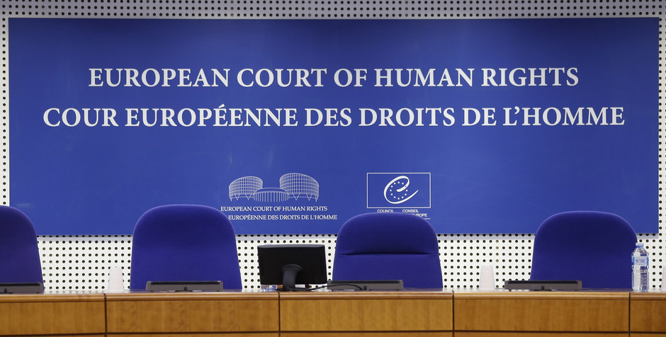 A view shows the courtroom of the European Court of Human Rights ahead of the start of an hearing concerning the case of Vincent Lambert in Strasbourg